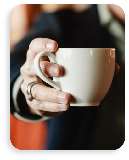 Coaching hand met koffie