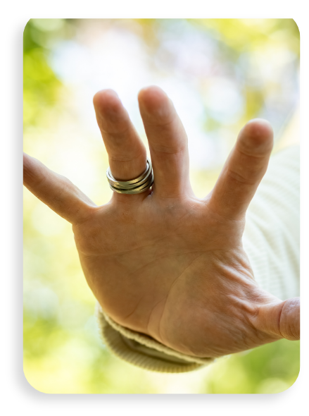 Hand met licht
